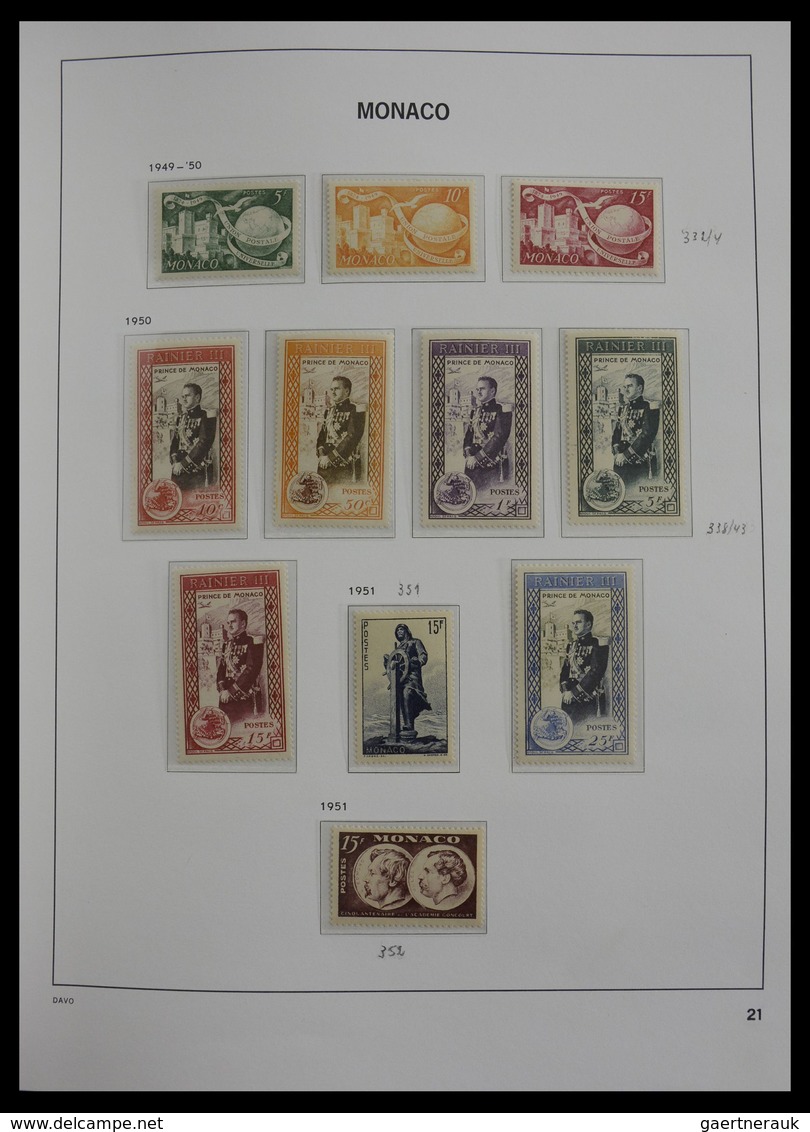 Monaco: 1885-2013: Very well filled, MNH and mint hinged collection Monaco 1885-2013 in 6 Davo luxe