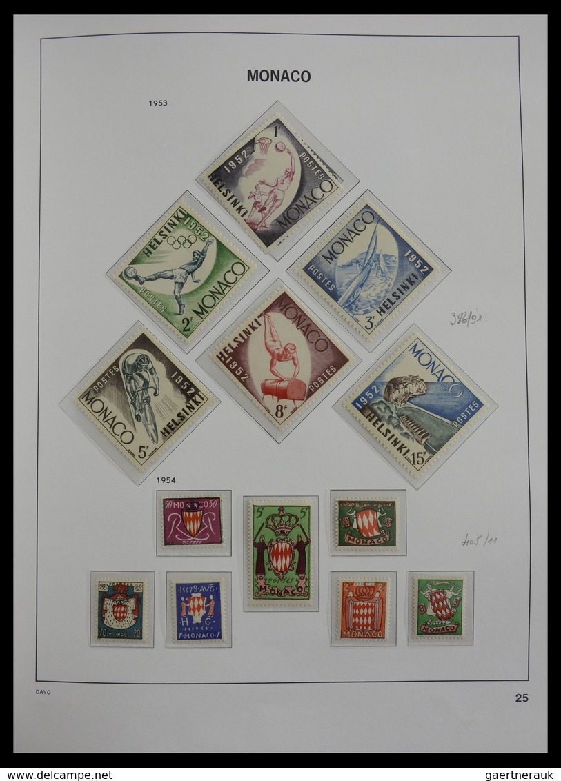 Monaco: 1885-2013: Very well filled, MNH and mint hinged collection Monaco 1885-2013 in 6 Davo luxe