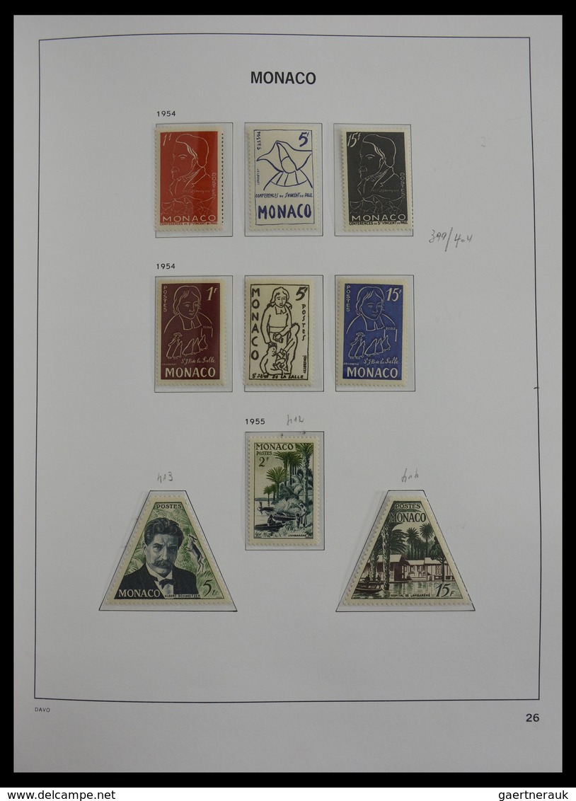 Monaco: 1885-2013: Very well filled, MNH and mint hinged collection Monaco 1885-2013 in 6 Davo luxe