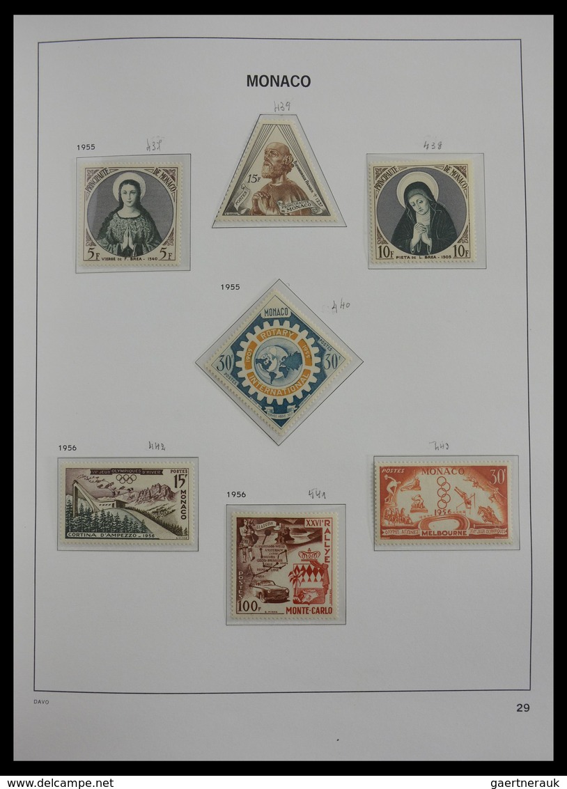 Monaco: 1885-2013: Very well filled, MNH and mint hinged collection Monaco 1885-2013 in 6 Davo luxe