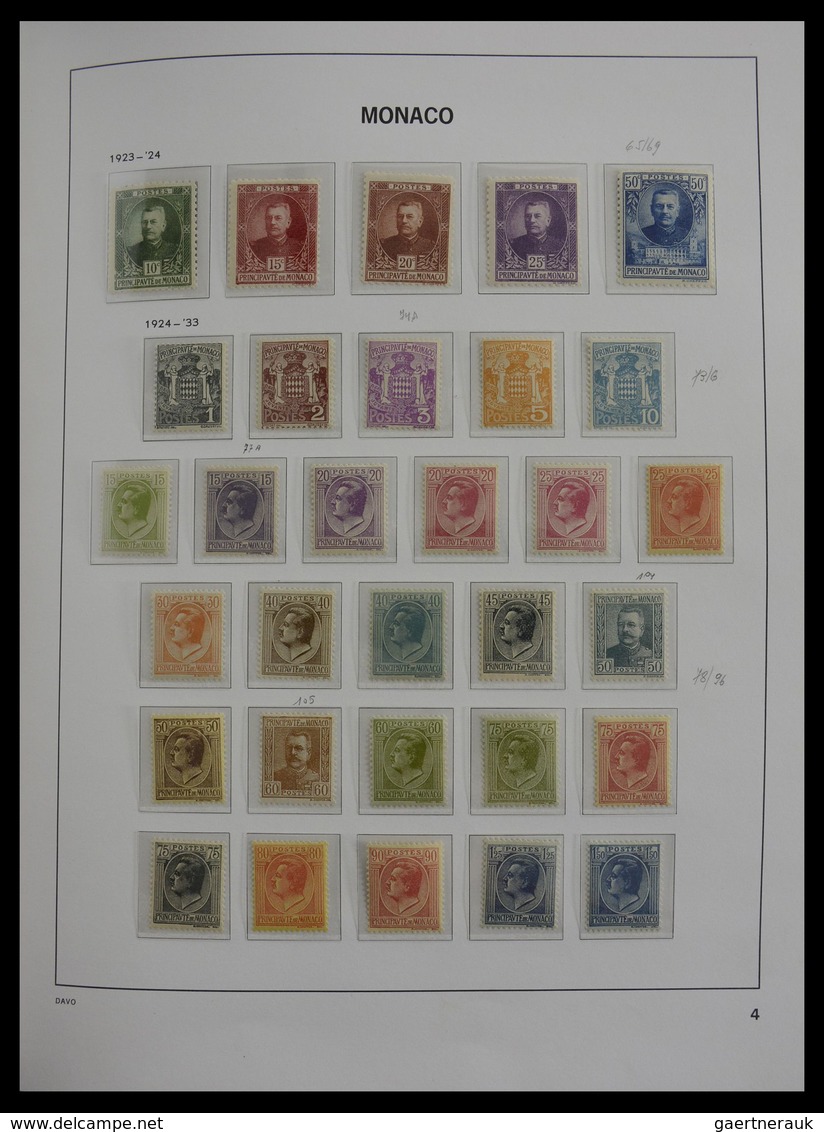 Monaco: 1885-2013: Very well filled, MNH and mint hinged collection Monaco 1885-2013 in 6 Davo luxe