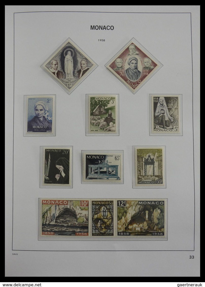 Monaco: 1885-2013: Very well filled, MNH and mint hinged collection Monaco 1885-2013 in 6 Davo luxe