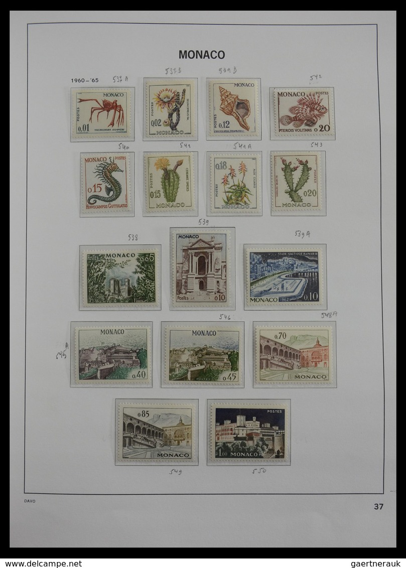 Monaco: 1885-2013: Very well filled, MNH and mint hinged collection Monaco 1885-2013 in 6 Davo luxe