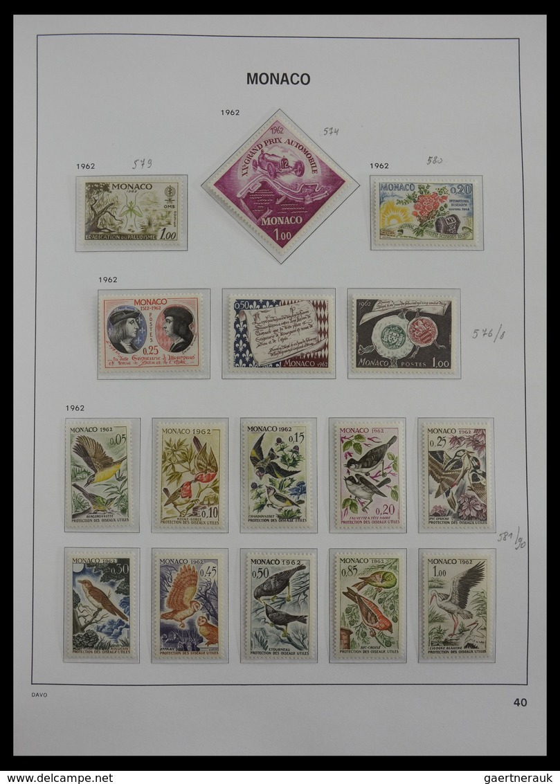 Monaco: 1885-2013: Very well filled, MNH and mint hinged collection Monaco 1885-2013 in 6 Davo luxe