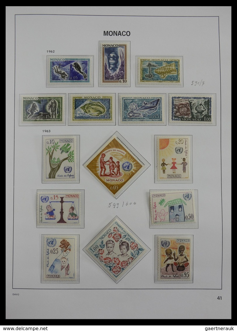 Monaco: 1885-2013: Very well filled, MNH and mint hinged collection Monaco 1885-2013 in 6 Davo luxe