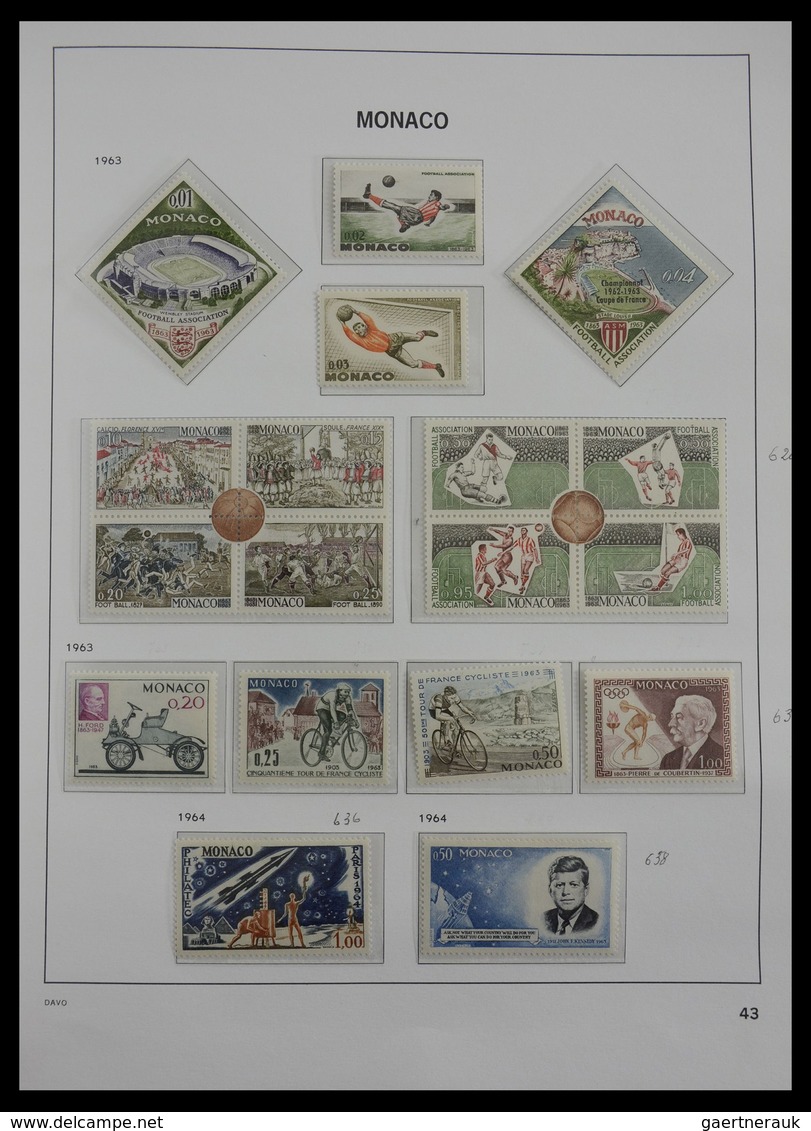 Monaco: 1885-2013: Very well filled, MNH and mint hinged collection Monaco 1885-2013 in 6 Davo luxe