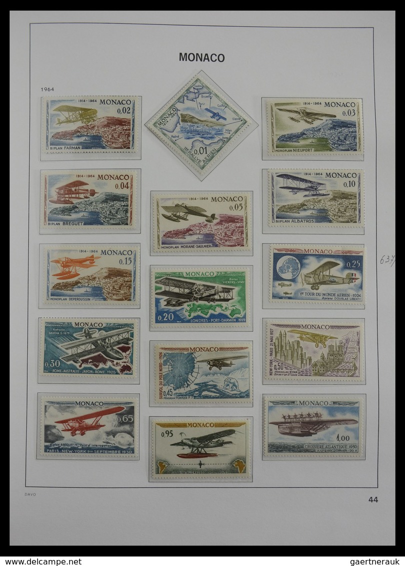 Monaco: 1885-2013: Very well filled, MNH and mint hinged collection Monaco 1885-2013 in 6 Davo luxe