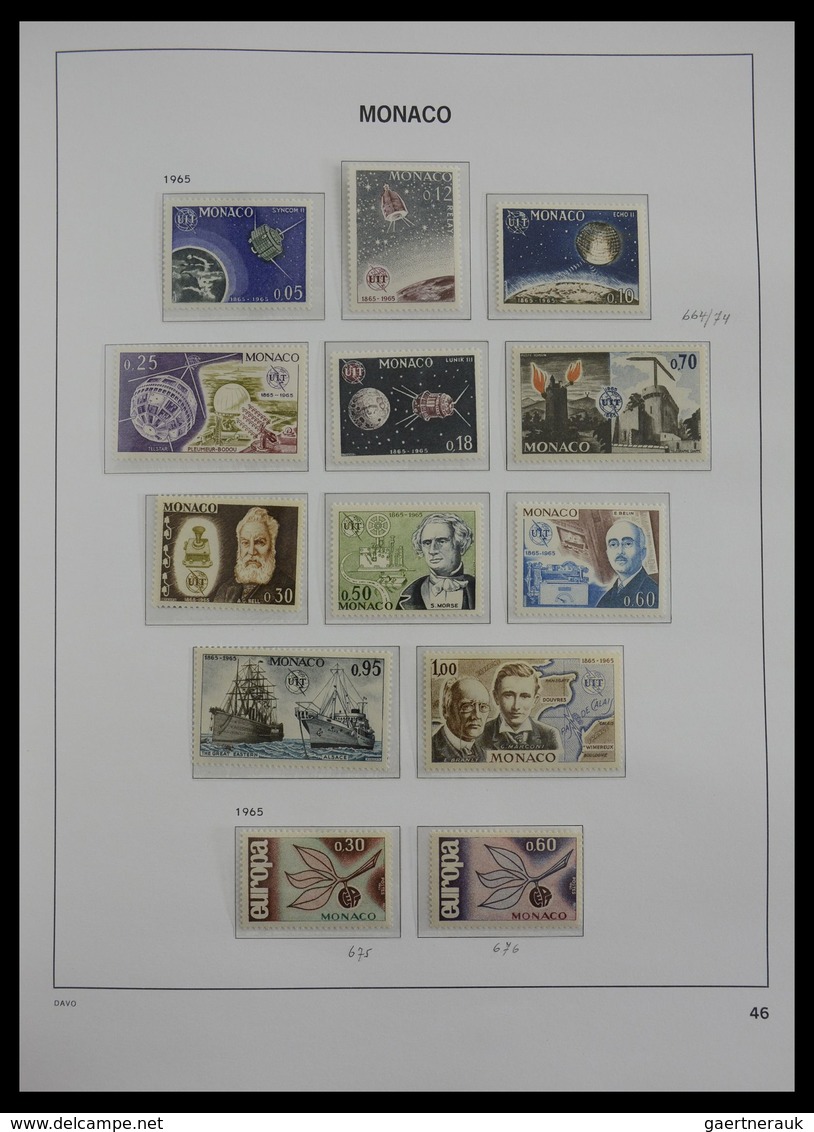 Monaco: 1885-2013: Very well filled, MNH and mint hinged collection Monaco 1885-2013 in 6 Davo luxe