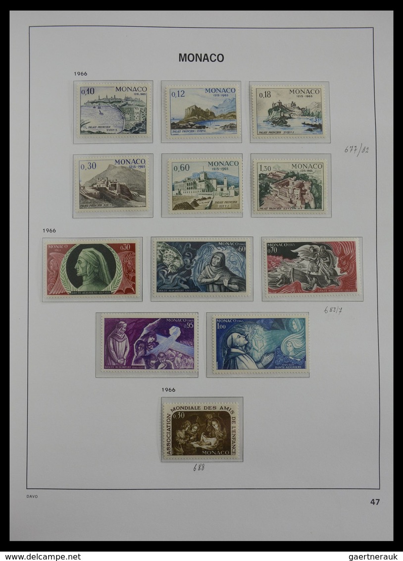 Monaco: 1885-2013: Very well filled, MNH and mint hinged collection Monaco 1885-2013 in 6 Davo luxe