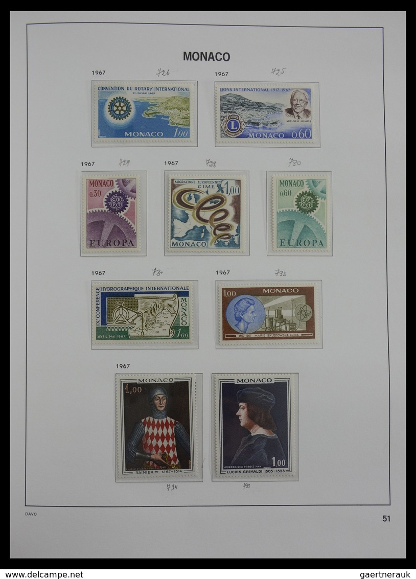 Monaco: 1885-2013: Very well filled, MNH and mint hinged collection Monaco 1885-2013 in 6 Davo luxe