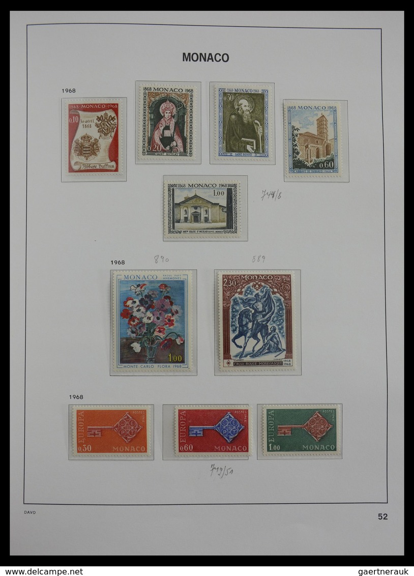 Monaco: 1885-2013: Very well filled, MNH and mint hinged collection Monaco 1885-2013 in 6 Davo luxe