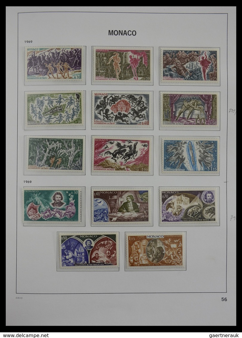 Monaco: 1885-2013: Very well filled, MNH and mint hinged collection Monaco 1885-2013 in 6 Davo luxe