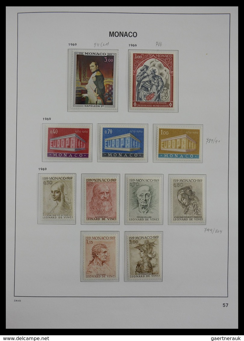 Monaco: 1885-2013: Very well filled, MNH and mint hinged collection Monaco 1885-2013 in 6 Davo luxe