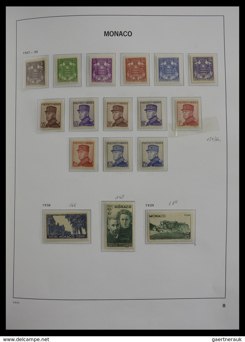 Monaco: 1885-2013: Very well filled, MNH and mint hinged collection Monaco 1885-2013 in 6 Davo luxe