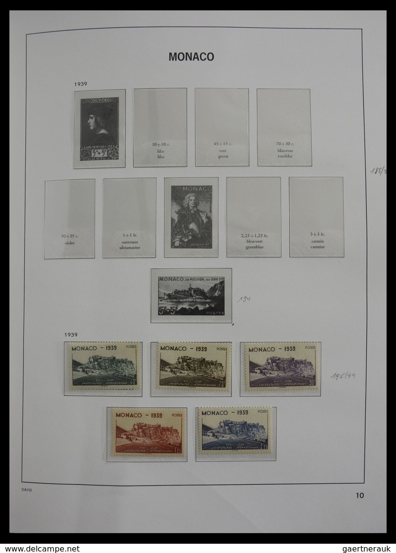 Monaco: 1885-2013: Very well filled, MNH and mint hinged collection Monaco 1885-2013 in 6 Davo luxe