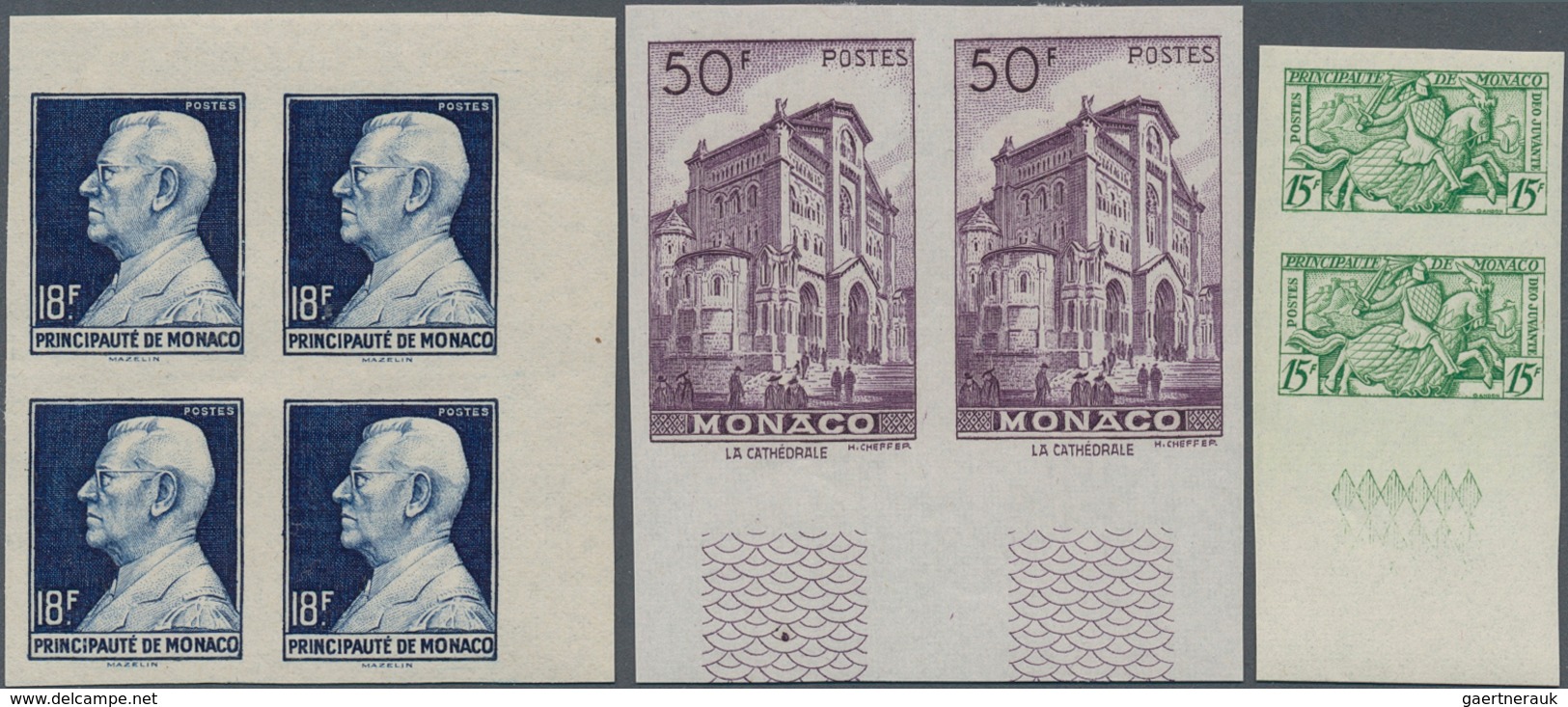 Monaco: 1926/1949 (ca.), Accumulation With Only IMPERFORATE Stamps Including Many Complete Sets In D - Ungebraucht