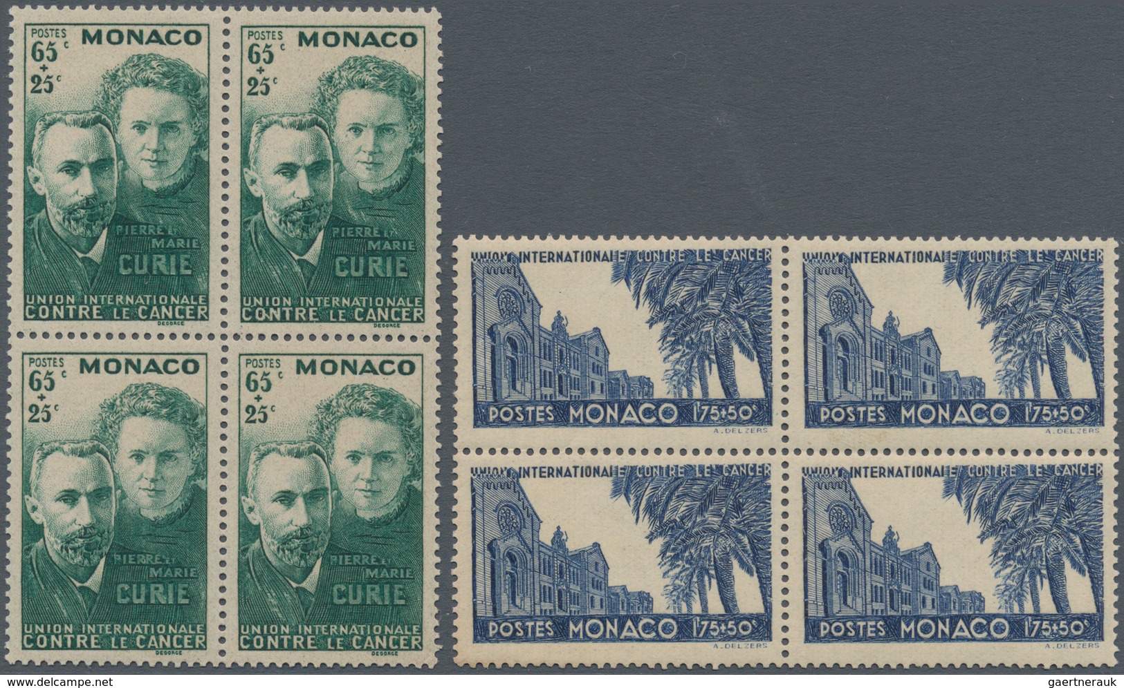 Monaco: 1938, 40 Years Discovery Of Radium Set Of Two (Pierre And Marie Curie And Hospital Of Monaco - Ungebraucht