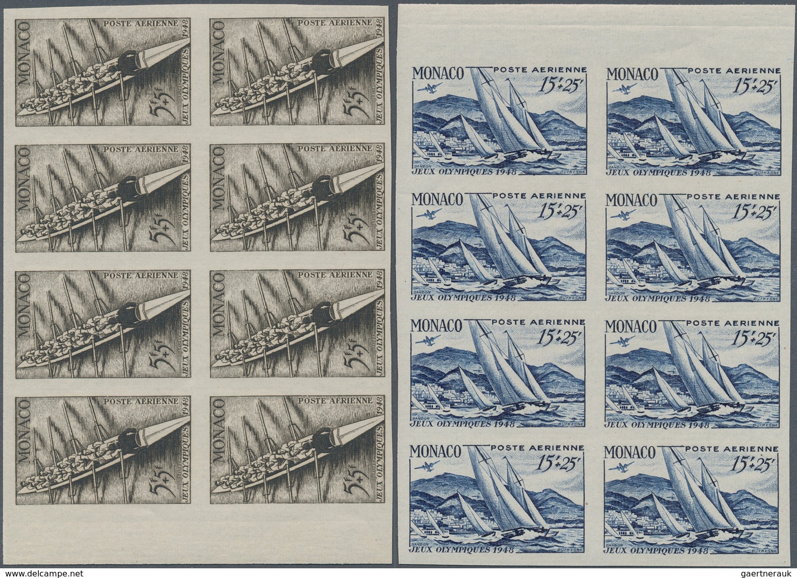 Monaco: 1942, Summer Olympics London Airmail Issue Complete Set Of Four (rowing, Skiing, Tennis And - Ungebraucht