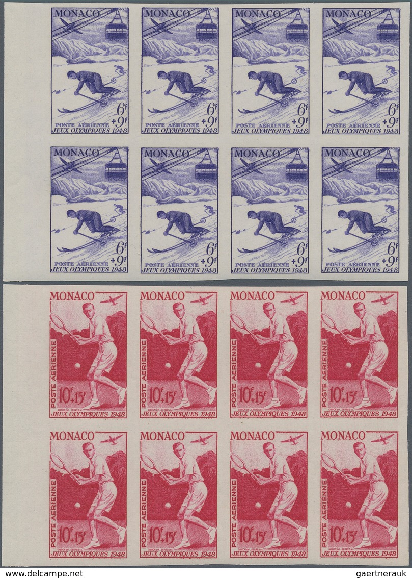 Monaco: 1942, Summer Olympics London Airmail Issue Complete Set Of Four (rowing, Skiing, Tennis And - Ungebraucht