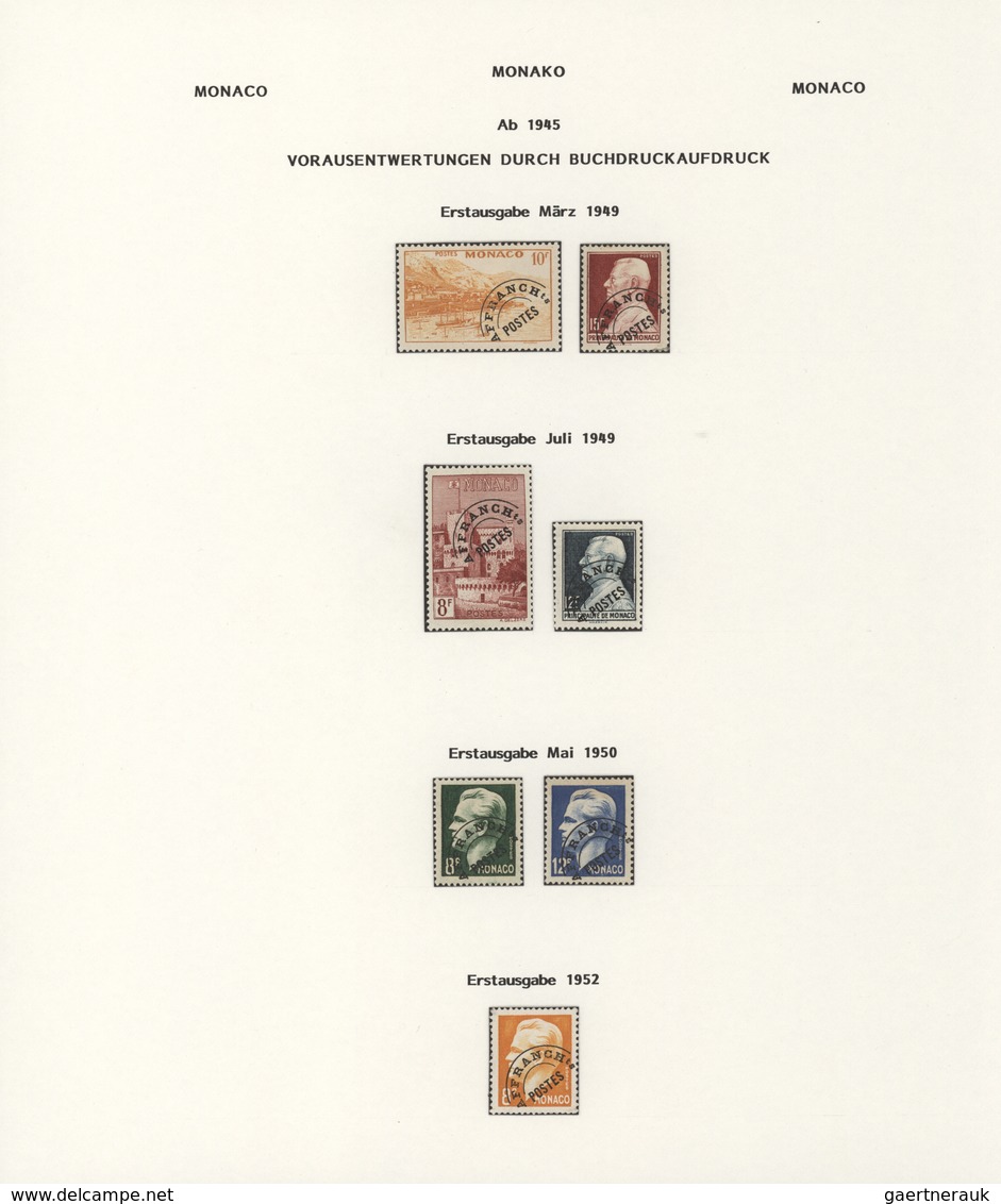 Monaco: 1945/1985, PRECANCELLATIONS (préoblitérés), Collection Of Apprx. 220 Stamps (incl. Blocks Of - Ungebraucht