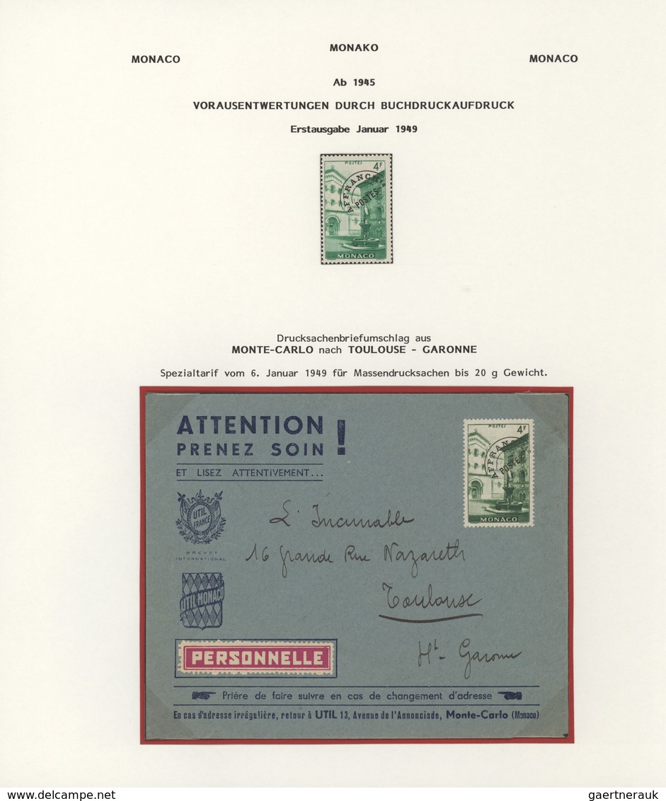 Monaco: 1945/1985, PRECANCELLATIONS (préoblitérés), Collection Of Apprx. 220 Stamps (incl. Blocks Of - Ungebraucht