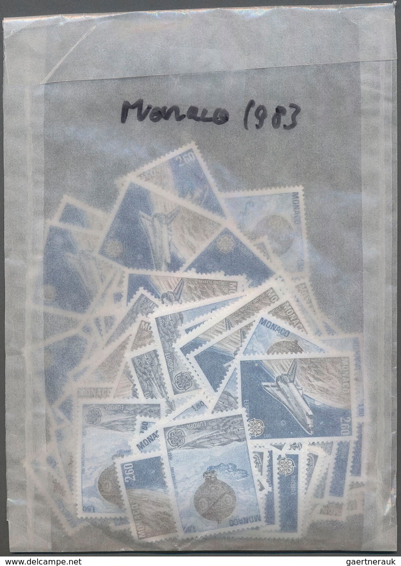 Monaco: 1962/1992, Huge Stock Of The Europa Issues Mint Never Hinged, Pre-sorted In Glasines And On - Ungebraucht
