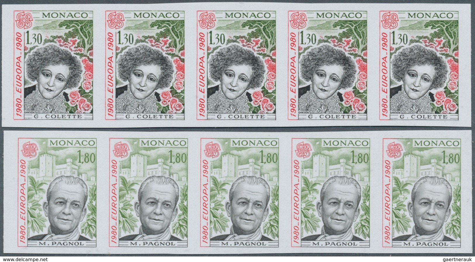 Monaco: 1980, Europa-CEPT 'Prominent Persons' IMPERFORATE Set Of Two In A Lot With 85 Complete Sets - Ungebraucht