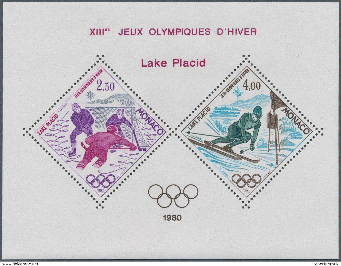 Monaco: 1980, Olympic Lake Placid, Bloc Speciaux, 100 Pieces Unmounted Mint. Maury BS12 (100), 19.00 - Nuovi