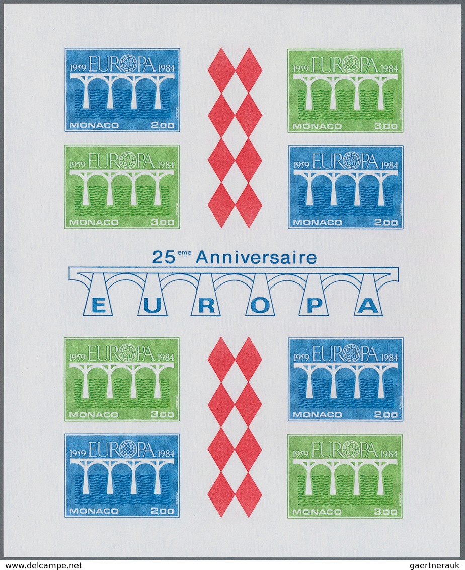 Monaco: 1984, Europa-Cept, Souvenir Sheet IMPERFORATE, 50 Pieces Unmounted Mint. Maury 1453A Nd (50) - Unused Stamps