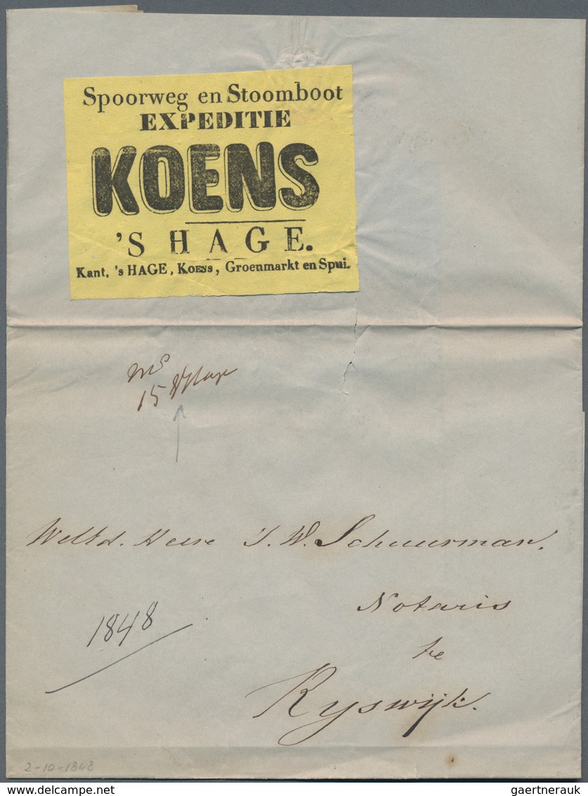 Niederlande: 1827/1842: 92 Letter With Special Shipping Through Boatsservices KOENS, VAN DER HORST A - Sonstige & Ohne Zuordnung