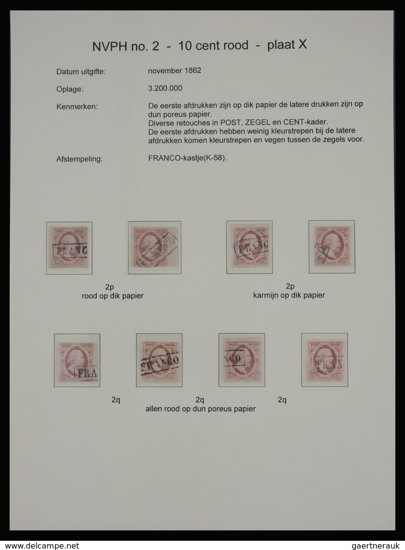 Niederlande: 1852: Nice, extensive, on color and plate specialised collection Netherlands issue 1852