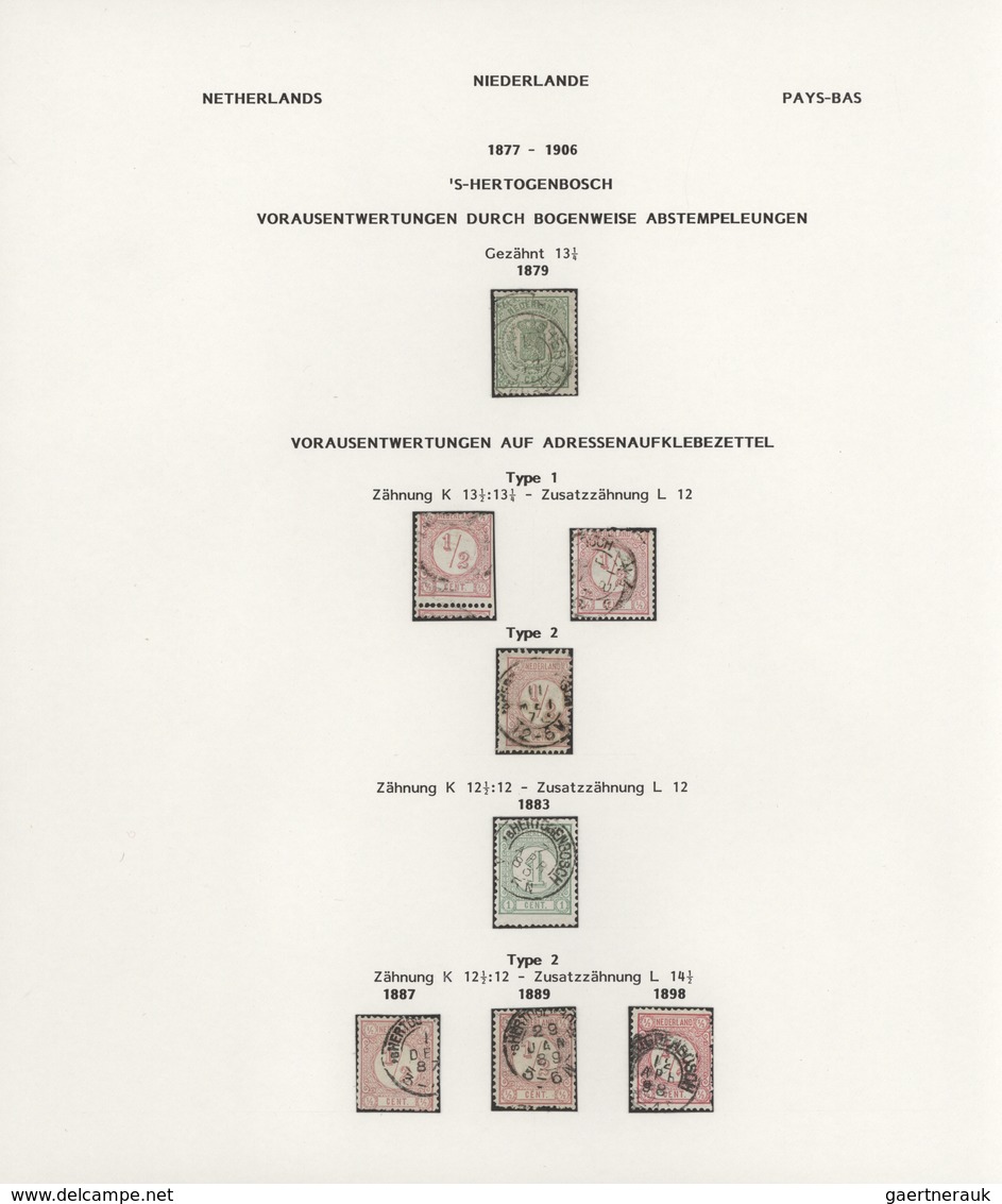 Niederlande: 1879/1933, PRECANCELLATIONS, Specialised Collection Of Apprx. 390 Stamps (chiefly Up To - Sonstige & Ohne Zuordnung