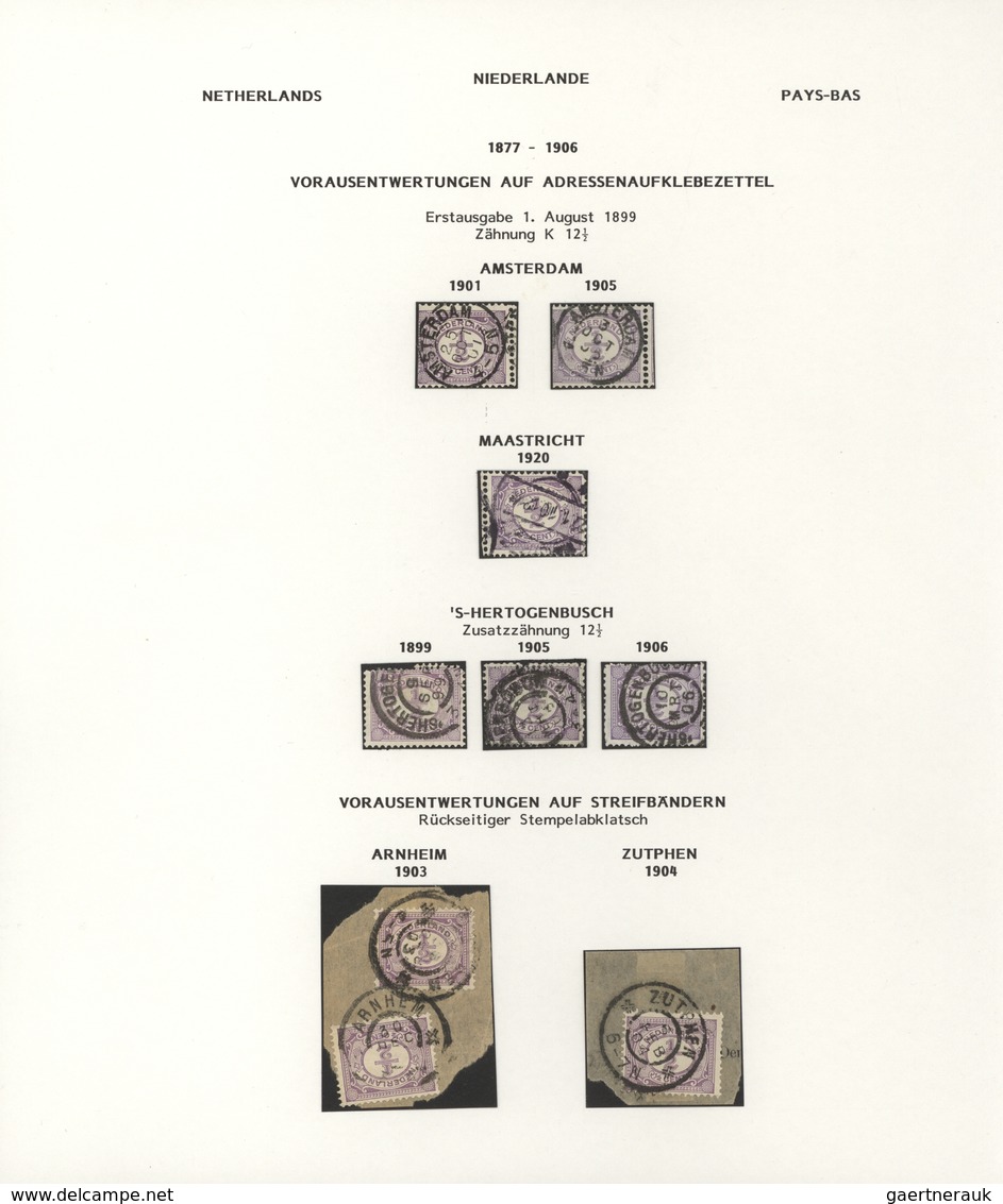 Niederlande: 1879/1933, PRECANCELLATIONS, Specialised Collection Of Apprx. 390 Stamps (chiefly Up To - Sonstige & Ohne Zuordnung