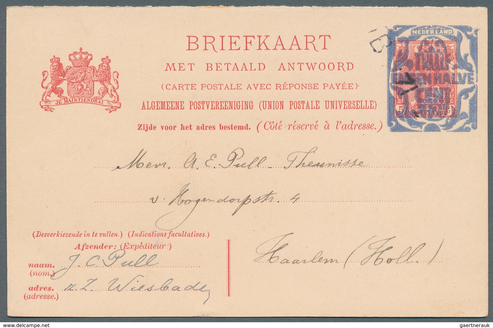 Niederlande - Ganzsachen: Ca 1920: Ca 26 Verschiedene Nicht Verausgabte Überdruckprovisorien Von Gan - Postal Stationery