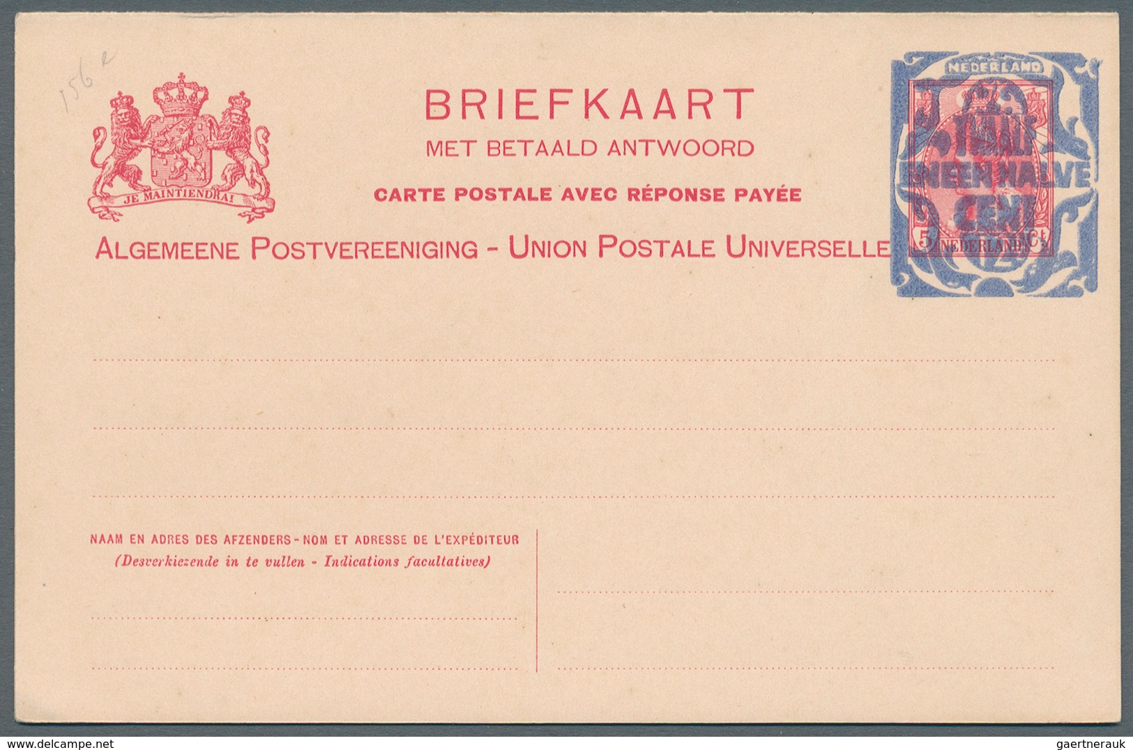 Niederlande - Ganzsachen: Ca 1920: Ca 26 Verschiedene Nicht Verausgabte Überdruckprovisorien Von Gan - Postal Stationery