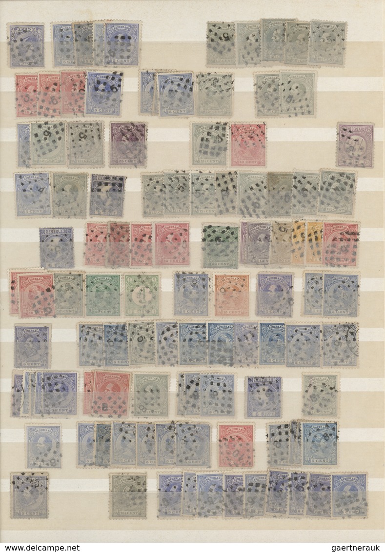 Niederlande - Stempel: 1870/1890 (ca.), Numeral Cancellations, Holding Of Apprx. 640 Stamps (mainly - Poststempel