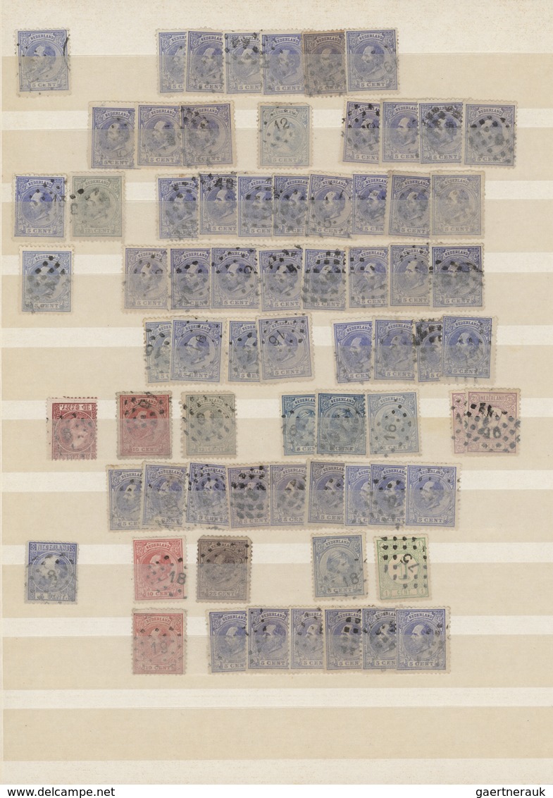 Niederlande - Stempel: 1870/1890 (ca.), Numeral Cancellations, Holding Of Apprx. 640 Stamps (mainly - Poststempel