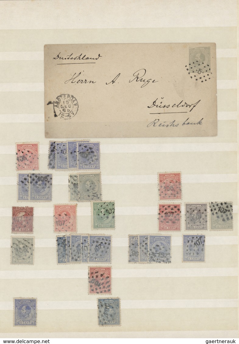 Niederlande - Stempel: 1870/1890 (ca.), Numeral Cancellations, Holding Of Apprx. 640 Stamps (mainly - Poststempel