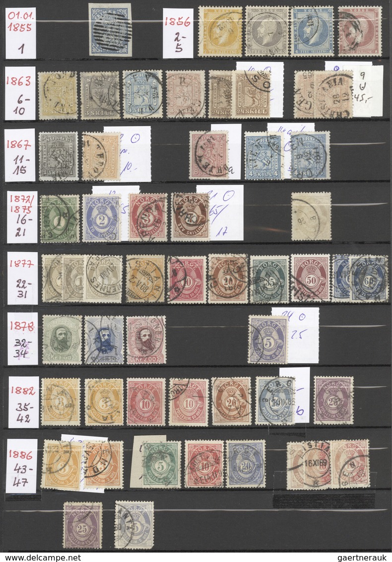 Norwegen: 1855/2016, Comprehensive Mint And Used Collection/accumulation In Nine Stockbooks, Apparen - Briefe U. Dokumente