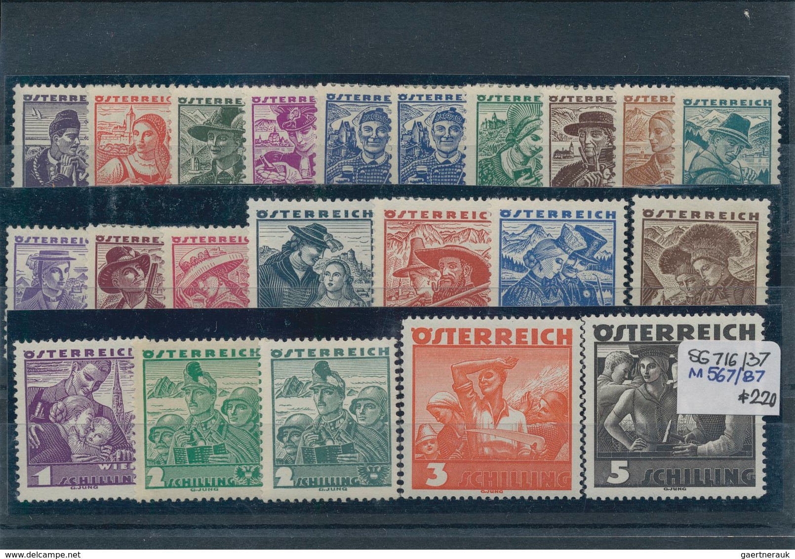 Österreich: 1850/1960 (ca.), Sauber Sortierter Bestand Auf Steckkarten In Zwei Ringalben, Durchweg G - Collections