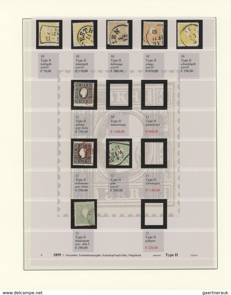 Österreich: 1858/1859, Sammlungspartie MiNr. 10/15 Mit 26 Marken (incl. Ein Wenig L+V) Sowie Zehn An - Collections