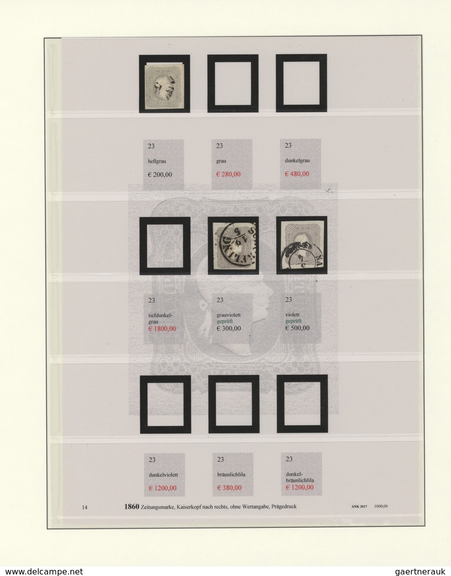 Österreich: 1858/1861, Gestempelte Partie Von Vier Zeitungsmarken Mit MiNr. 16 (3), 17 (2), 23 (3), - Sammlungen