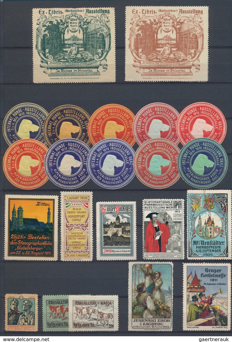 Österreich: 1896/1937, ÖSTERREICH/UNGARN, Saubere Und Vielseitige Vignetten-Sammlung Mit über 500 St - Sammlungen