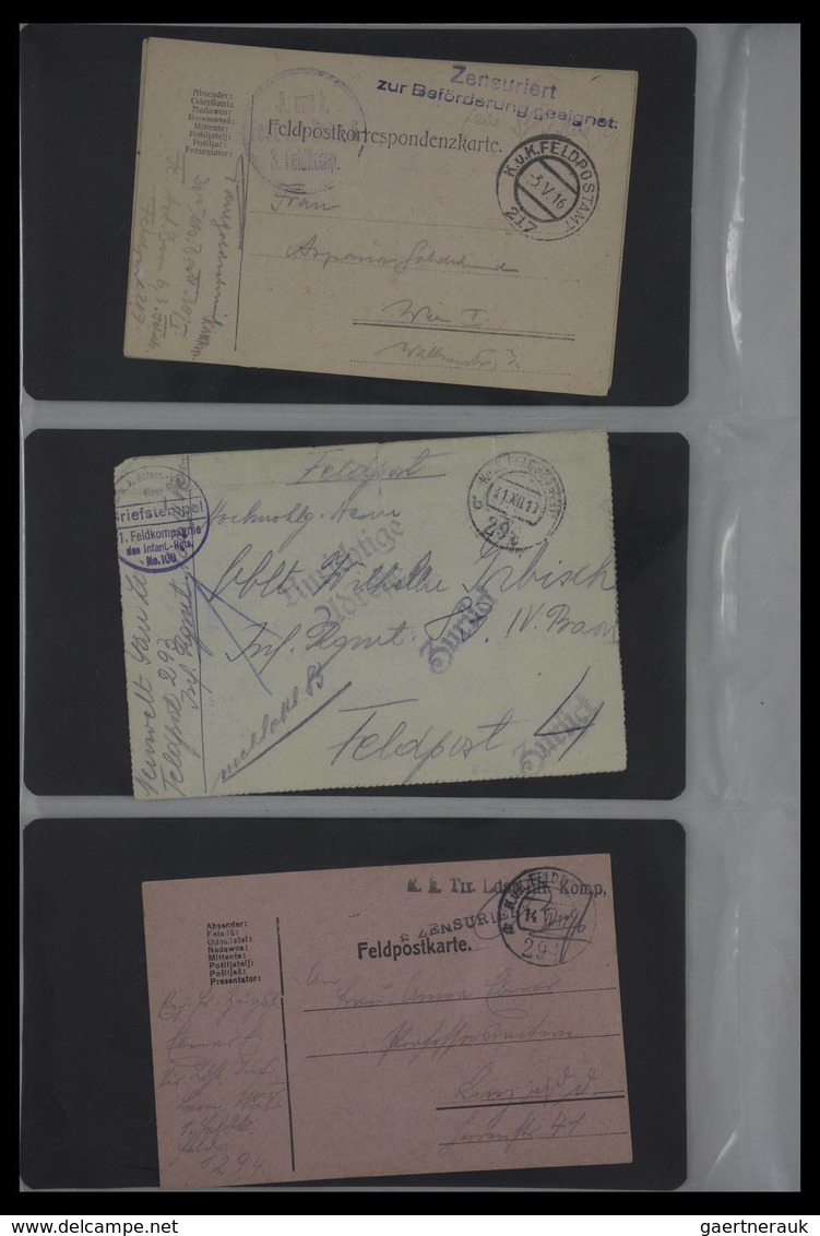 Österreich: 1914-1918: Collection of ca. 130 covers and cards of teh Austrian Fieldpost K.u.k. 1914-