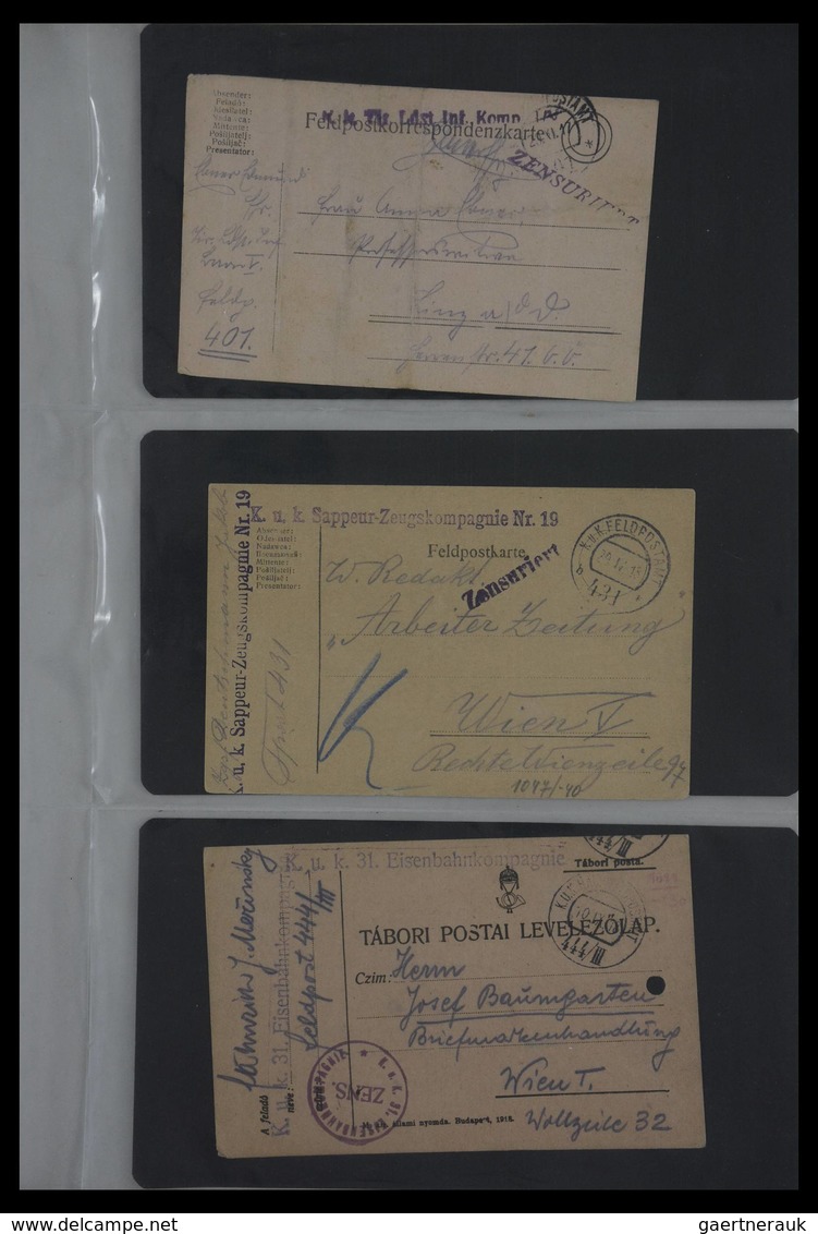 Österreich: 1914-1918: Collection of ca. 130 covers and cards of teh Austrian Fieldpost K.u.k. 1914-