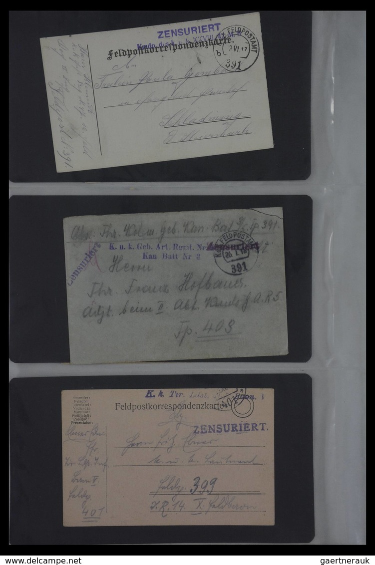 Österreich: 1914-1918: Collection of ca. 130 covers and cards of teh Austrian Fieldpost K.u.k. 1914-