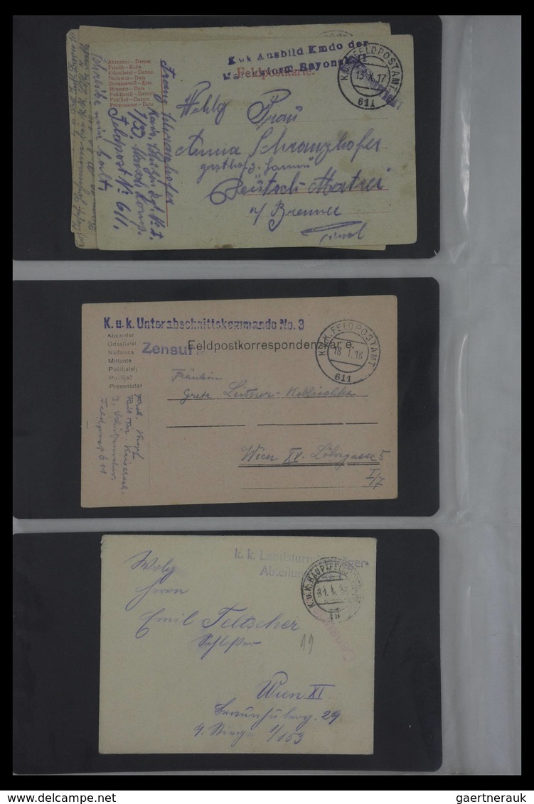 Österreich: 1914-1918: Collection of ca. 130 covers and cards of teh Austrian Fieldpost K.u.k. 1914-