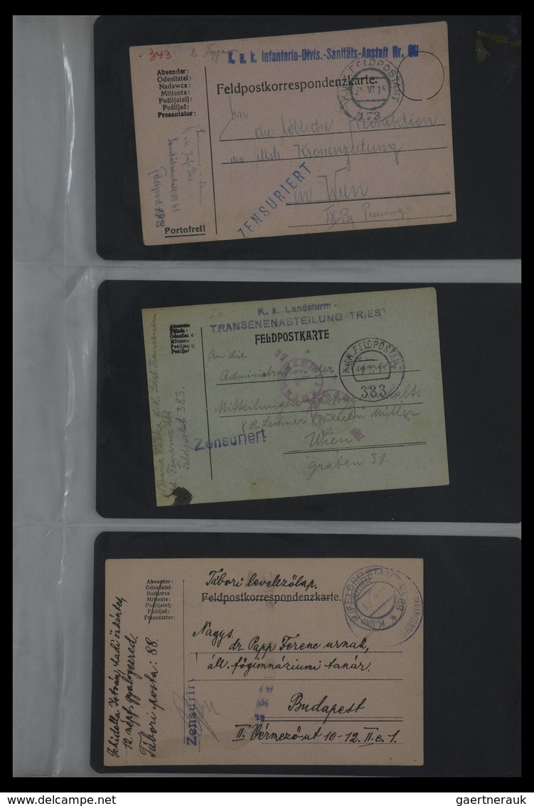 Österreich: 1914-1918: Collection of ca. 130 covers and cards of teh Austrian Fieldpost K.u.k. 1914-