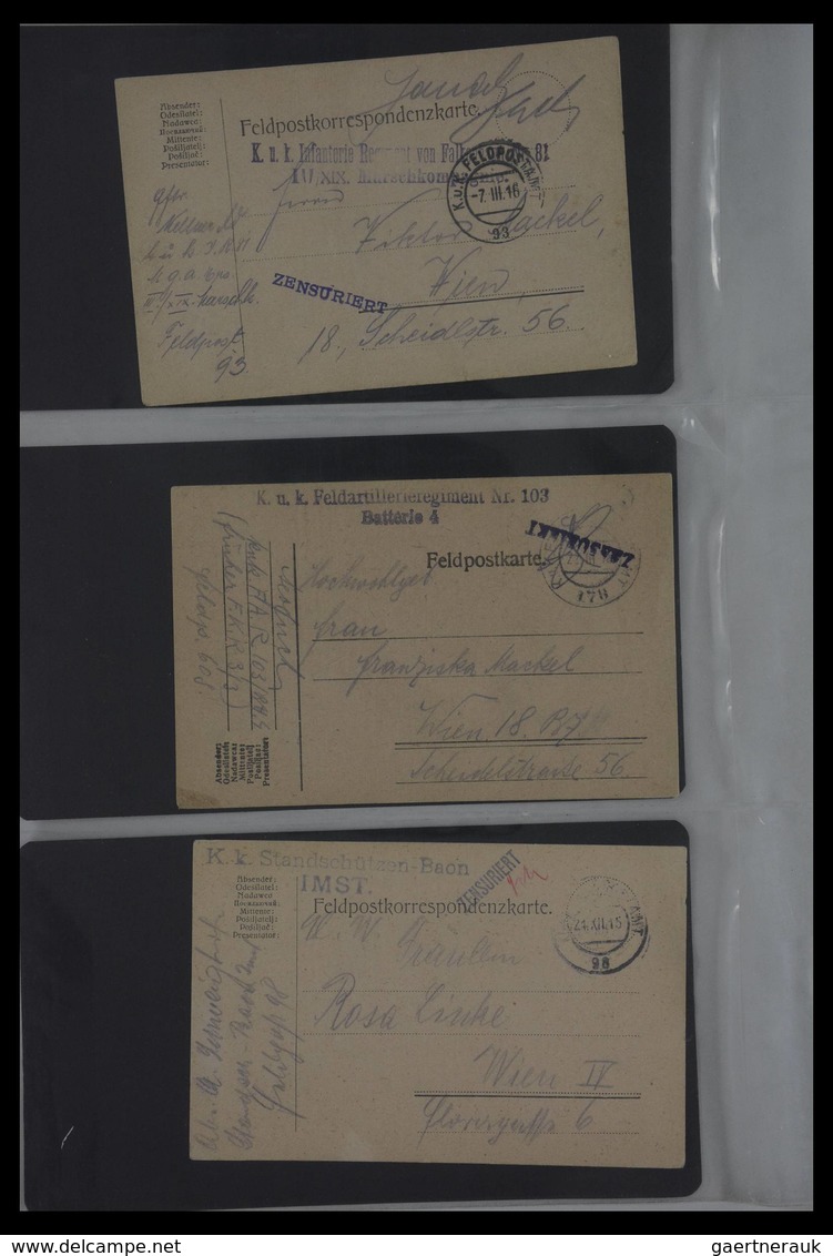 Österreich: 1914-1918: Collection of ca. 130 covers and cards of teh Austrian Fieldpost K.u.k. 1914-