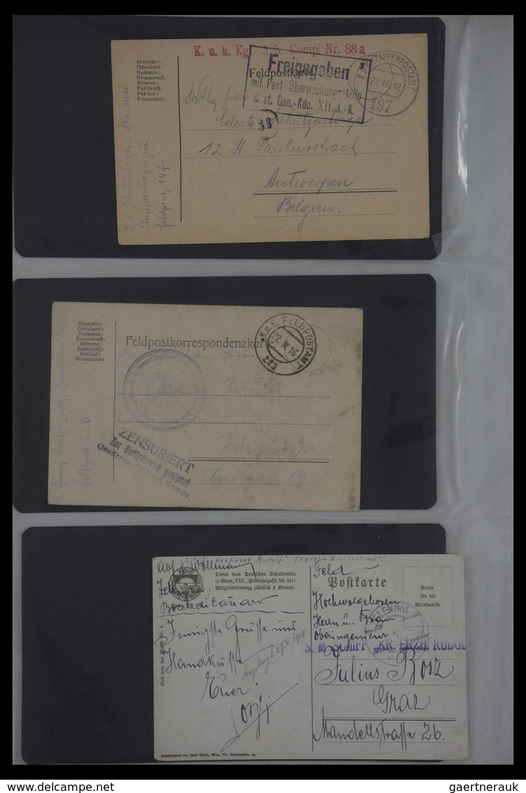 Österreich: 1914-1918: Collection of ca. 130 covers and cards of teh Austrian Fieldpost K.u.k. 1914-